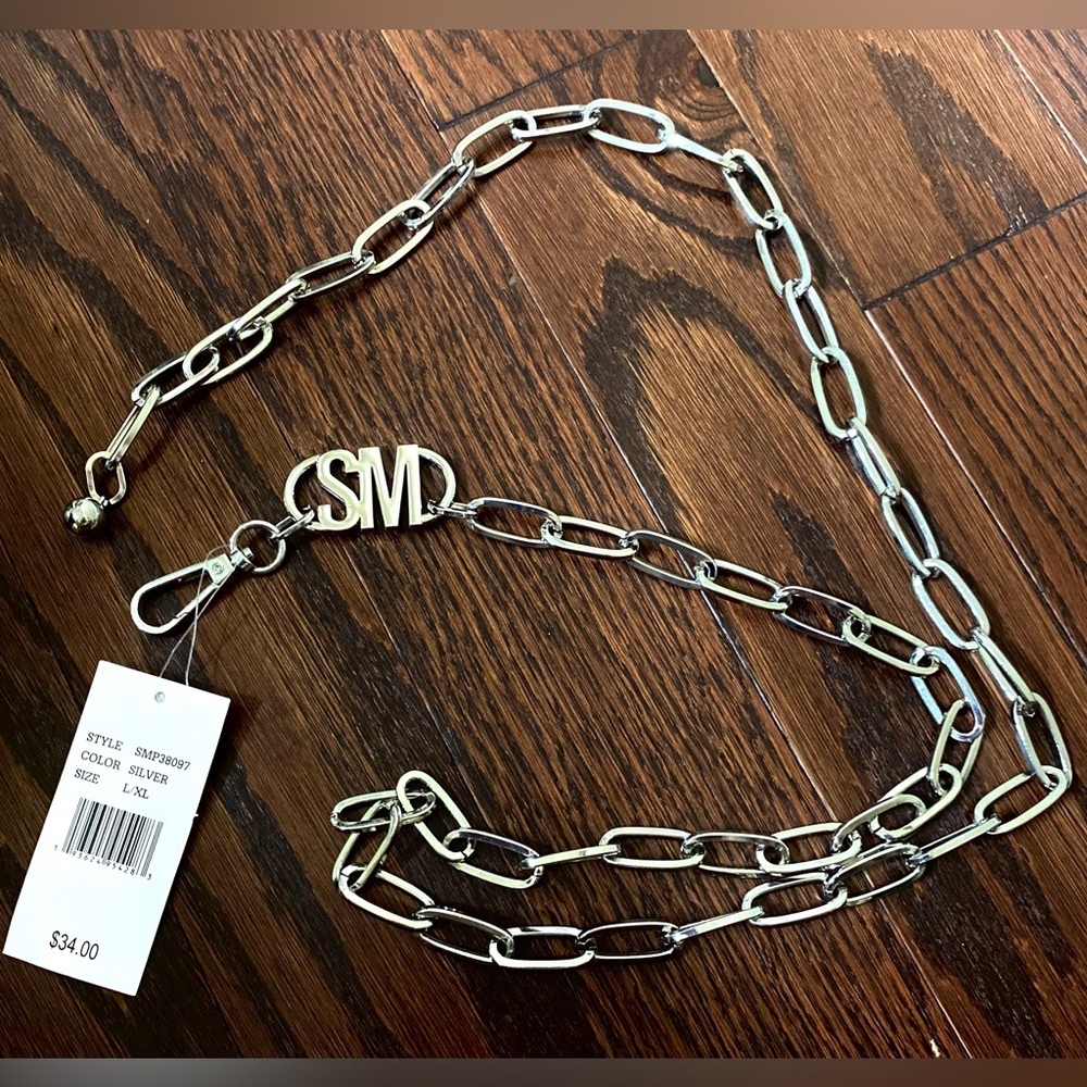 Chain Belt in Silver color Steve Madden Adjustable NWT